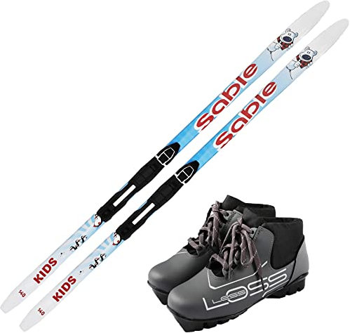 Skiwax Europe Kinder Langlaufski-Set Panda: Langlauf-Ski + NNN-Bindung + NNN-Langlaufschuhe - Länge: 110cm