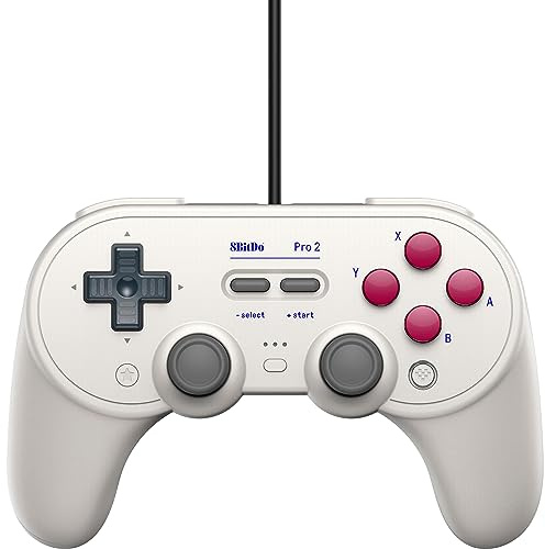 8bitdo Pro 2 Wired USB Controller for SwitchPCmacOSAndroidSteam & Raspberry Pi (G Classic Edition), Grey, 6922621501817