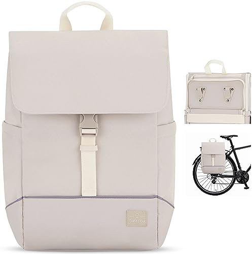 Johnny Urban Fahrradtaschen für Gepäckträger Damen & Herren Beige - Mika Bike - 2 in 1 Fahrrad Tasche Rucksack & Gepäckträgertasche Hinten - Wasserabweisend