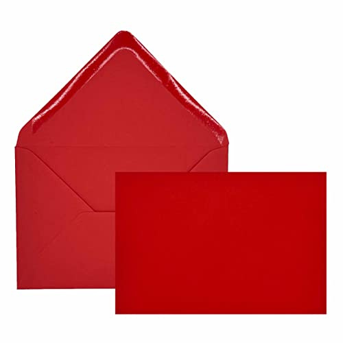 Edition Seidel 50 rote Premium Briefumschläge Umschläge Kuvert farbig Format ähnlich B6 12,0 x 17,5 cm 80 g/m² (Rot, 50 Stück/Pieces/Pièce)