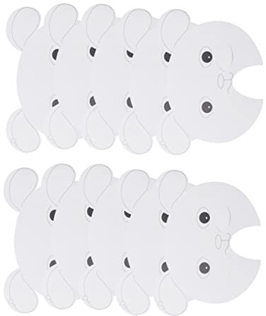 FELTECHELECTR Jungen Und Spielzeug 15-teiliges Papiermasken-set Weiße Tiermasken Für Kreatives Spielen