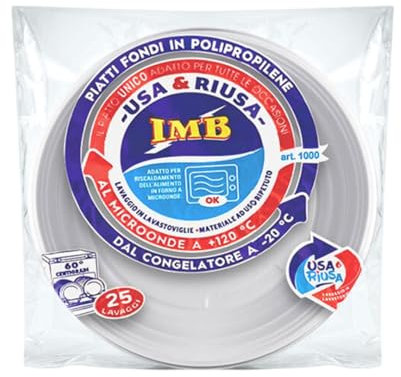 SOLEPLASTIC Piatti Plastica Polipropilene Piatti Fondi Plastica Per Uso Alimentare Piatti Di Plastica Riutilizzabili Lavabili In Lavastoviglie (6)