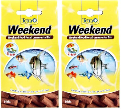 TetraMin Weekend Wochenendfutter - kompakte Futtersticks für die Versorgung Aller Zierfische am Wochenende BZW. für bis zu 6 Tagen, 20 Stück (Packung mit 2)