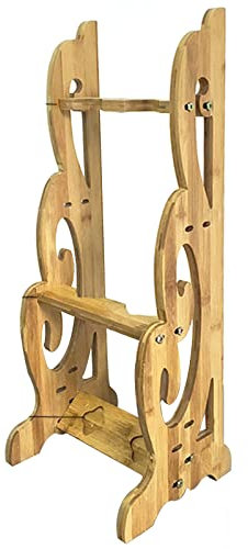 Vertikaler Schwertständer für Katana-Halter – Bodenstehender Waffenständer, hölzerner Kampfsport-Schwertständer, Schwertaufhänger zur Aufbewahrung verschiedener Schwerter und Langwaffen (2–8 Etagen) (