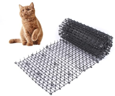 Hperu Anti Cat Spikes Cat Scat Mat with Spikes, 2m x 28cm Cat Dog Animal Spikes Repellent Deterrent Mat, Anti Cat Mat Indoor Cat Deterrent Outdoor Mat for Garden, Fence