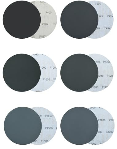 125mm Sanding Discs 400/800/1000/1200/1500/2000 Grit Sanding Pad, 60Pcs Wet & Dry Sandpaper 5 Inch Hook & Loop Abrasive Paper for Auto Detailing & DIY Sanding
