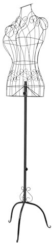 Schneiderpuppen, DSYOGX Metall Schaufensterpuppe Kleiderständer Schwarz Büste Vintage Schaufensterpuppe, Verstellbar Höhe: 140-160cm, für Schmuck, Schal, Kleid, Slip