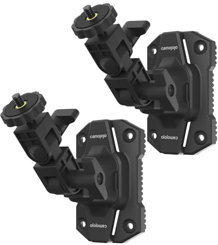 Camojojo Trail Cameras Mounting Bracket with 1/4 -20 Threaded Insert 360°Rotating Adjustable Holder for Outdoor Hunting Gear Accessory, Game Camera Holder Monitor Stand Hunting Camera Kit (2 Pack)