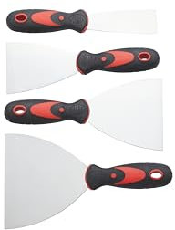 Fit For The Job 4 Piece Wallpaper Scrapers Set, Stainless Steel Paint Scrapers, 1.5'', 3'', 4'', 5'' Putty Knife, Wall Scraper and Stripping Knife Set, Tools for Wallpaper, Plaster Scraping