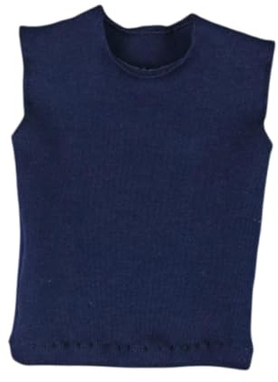 Milageto Figura 1 Pieza Camiseta Sin Mangas para Muñeco Articulado Accesorio Masculino Tela Textil Adecuado para Coleccionistas Cambios de, Azul