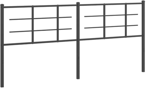 ULUYYUC Rückenpolster Wand Wandkissen Bett Kopfteil Headboard - Kopfteil Metall Schwarz 193 cm für Jugendzimmer Gästezimmer Bett Schlafräume