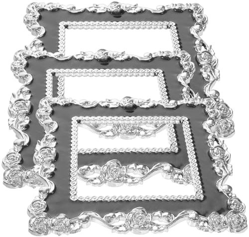 MAGICLULU 3stücke Resin Steckdosenaufkleber Typ Mit Rosenmuster Langlebige Wanddekoration Selbstklebend Leicht Anzubringen Und Rückstandsfrei Entfernbar Silber-schwarz