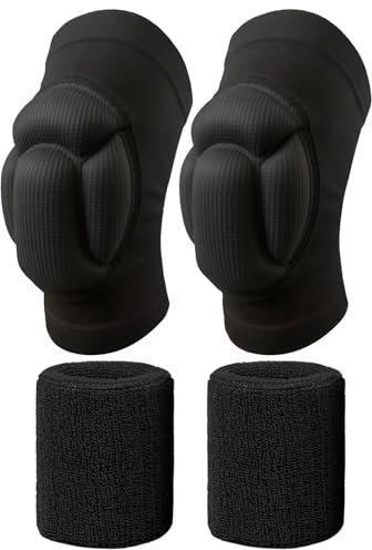 BARRU 1 paire Genouillères de Protection Professionnelles, Travail avec Coussin en Mousse Épaisse 20 mm - Confort Optimal pour Jardinage, Course à Pied et Travaux Manuel(M:Avec bracelet de sport)