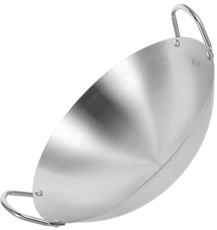 CHICAMPERA Grill Und Induktionswok Aus Edelstahl Vielseitig Einsetzbar Für Gemüse Meeresfrüchte Suppe Und Mehr Hitzebeständig Und Langlebig Ohne Griff Für Herd Und Grill Geeignet