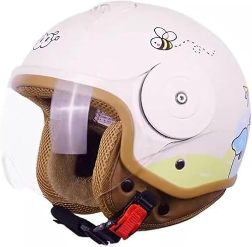 Casque De Moto Pour Enfants, Scooter, Cyclomoteur, Jet Avec Visière Solaire, Mignon Pour Filles, Garçons, Taille 5-12 Ans, K,46-54CM