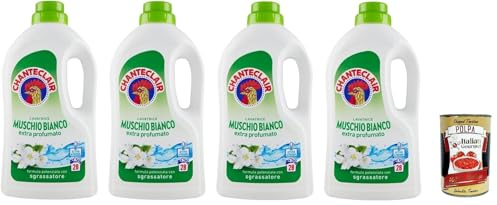 Italian Gourmet Chanteclair Italian Gourmet Detersivo Liquido lavatrice 4 x | Entfetter-Formel, smacchia e pulisce a fondo, für strahlende Wäsche und, Gesamtnettogewicht 5,04 L + Kostenlos Polpa 400g