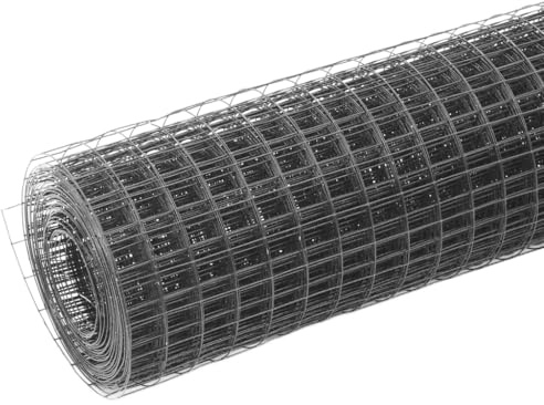 Clôture métallique en acier avec revêtement en PVC - 25 x 1 m - Gris - Robuste et durable - Pour jardin, terrasses et zones industrielles - Idéal comme brise-vue et barrière