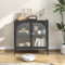 REXO Armario de almacenamiento de metal con 2 puertas de cristal, armario moderno con estantes ajustables para cocina, salón y pasillo, hierro 80 x 80 x 35 cm