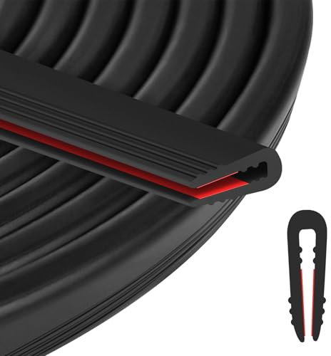 ToLanbbt Rubber Edge Trim U Channel - 1/16 Self Adhesive Sheet Metal Edge Guard Protector, EPDM Seal Strip for Car Doors, Steel Plates, Glass, Hatches, Table Corners, Fit 1/16(1.6mm), 10Ft, Black