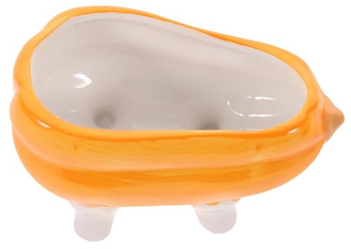 KOMBIUDA Keramik Hamster Sandbad Badewanne Kürbisform Kleintier Sandbad Haus Meerschweinchen Zubehör Leicht zu Reinigen Langlebig Praktisch und Stilvoll
