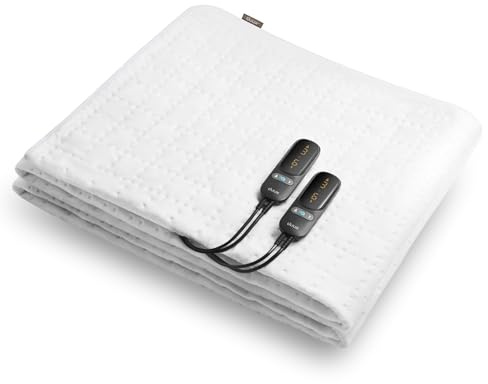Duux Snooze Bambus Elektrische Unterdecke – Bambus Decklack – 6 Heizstufen & Timer – 2 Zonen für Körper und Füße – Waschbar – 140x200 cm