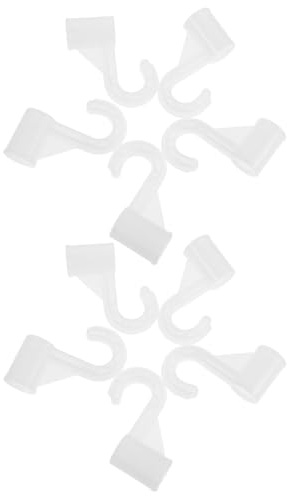 SUPVOX Ganci per Asta Armadio 19mm in Plastica Bianca, Set da 10 Pezzi, Supporto per Barra Appendiabiti Multiuso per Casa, Bagno e Dormitorio, Staffe per Aste Resistenti senza Attrezzi