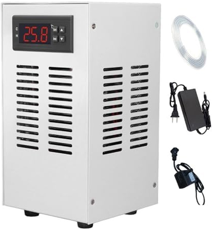 Aquarium Chiller for 20L Fish Tank, Quiet Hydroponic Cooling System with Pump and Hose, Digital Display for Freshwater and Saltwater Aquariums