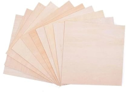 Fogli di legno grezzo 5/10 fogli di legno compensato lunghi 100/200/300 mm, larghi 100, spessi 1-8 for progetti artigianali fai da te, accessori in(Woodcolor 10pcs,300x100x5mm)
