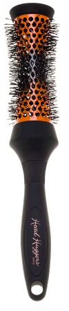 Denman (Small) Thermo Ceramic Hourglass Hot Curl Brush - Hair Curling Brush for Blow-Drying, Straightening, Defined Curls, Volume & Root-Lift - Orange & Black, (DHH2)