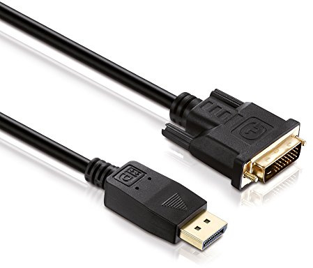 HDSupply DC045-020 Cable de conexión DisplayPort / DVI (conector DisplayPort - conector DVI de enlace único), contactos dorados, 2,00 m, negro