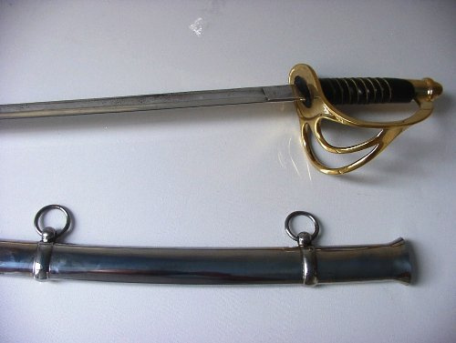 Unbekannt Deko Waffe Säbel Degen Schwert mit Leder Messinggriff 74 cm Theater Requisite von Haushalt48