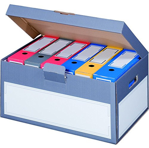 karton-billiger 5 Stück Archivschachteln KlappdeckelPremium mit Boden und Deckel zur Ablage von Ordnern A4