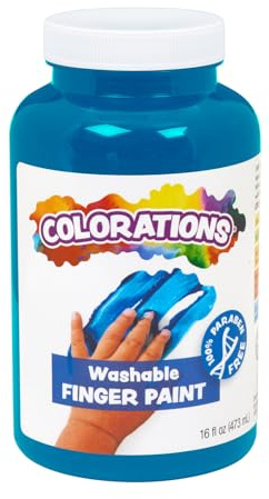 Colorations Paraben-Free Washable Finger Paints, Turquoise, 16 fl oz