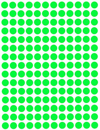 Bunte Sticker Neon Grün 8 mm runde Aufkleber – 0,8 cm Klebepunkte 2700 Stück von Royal Green