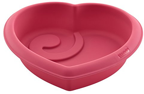 Lurch 83041 FlexiForm Herz / Kuchenform aus aus 100% BPA-freiem Platin Silikon für besondere Backkreationen, Innenmaߟ 19 cm, Cotton Candy, 19 x 19 x 6 cm