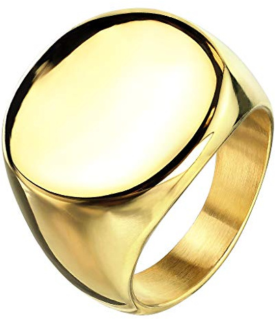Mianova Herren Damen Biker Rocker Ring Runder Siegelring Edelstahl