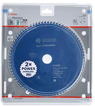 Bosch Professional 1x Kreissägeblatt Expert for Aluminium (Aluminium, Sägeblatt Ø 250 x 30 x 2,4 mm, 78 Zähne, Zubehör Akku Kreissäge)