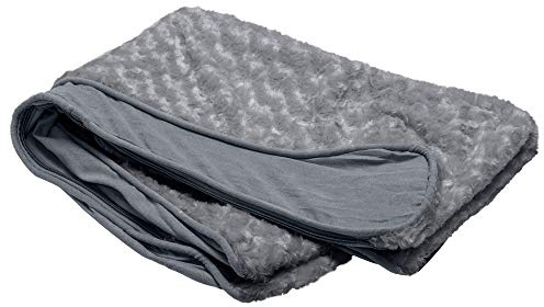 FurHaven Replacement Dog Bed Cover Ultra Plush Faux Fur & Suede Contour Luxe Lounger, Machine Washable - Gray, Jumbo (X-Large)