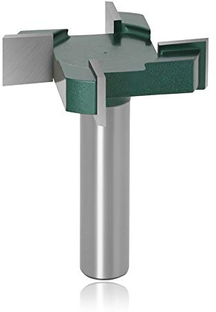 Mesee CNC-Spoilboard-Oberflächenfräser, Industriequalität, 1.27 cm Schaft, 4-Flügel-Platte, Abflachung von Oberflächen, Hobelfräsen, Holzbearbeitung, Fräswerkzeuge, 5.1 cm Schneiddurchmesser