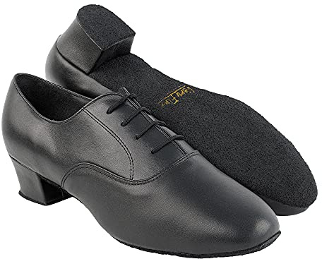 Very Fine Mens Leather Ballroom Dance Shoes Salsa Latin Tango Black 2 Heel US M 10.5