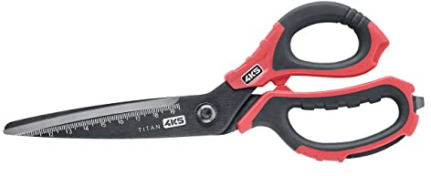 4K5 Tools 600.500A - Tijeras universales para Zurdos, diestros, Color Negro y Rojo