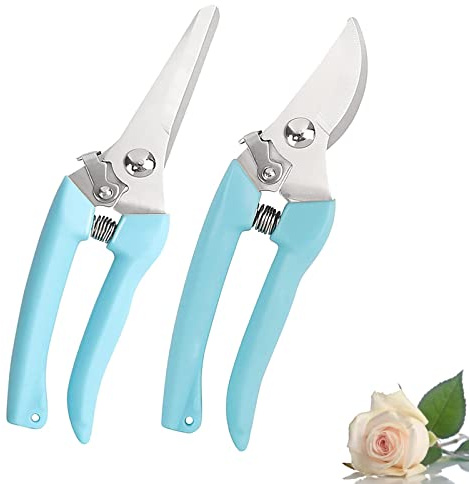 Leize Flower Scissors Set, 2 Pack Premium Thickened Stainless Steel Floral Shears, Strong Pruner for Flowers, Branches and Leaves, Upgrade