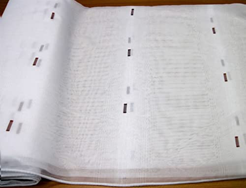 Meterware Gardine Store Weiss-braun 9401 Fb.4 - Höhe 260cm