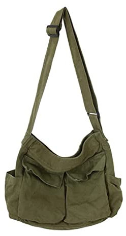 Canvas Crossbody Bag für Frauen große Messenger-Taschen Reisen Umhängetasche Mehrfachpocket
