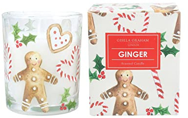 Gisela Graham Weihnachtsdeko Kerze Lebkuchen und Zuckerstange klein
