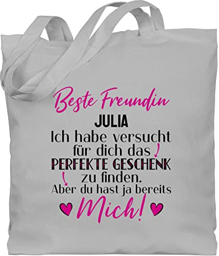 Geschenk mit Namen personalisiert by Shirtracer - Baumwolltasche - Beste Freundin Perfekte Geschenk Personalisierte Geschenke Namen Freundschaft Freundinnen Weihnachten