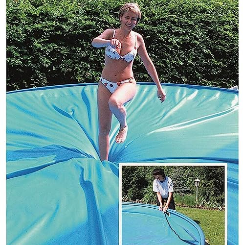 Pool Sicherheitsabdeckung SafeTop oval 500 x 1100 cm für Ovalpool mit Standard Handlauf Abdeckplane Abdeckung Reißverschluss Stahlwand Schwimmbecken