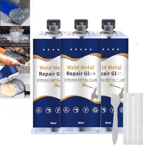 MoriAction Metallkleber – Schweißmetall-Reparaturkleber, Metall-Reparaturpaste, magischer Schweißkleber, Kleber für Metall mit hoher Festigkeit, für Stahl, Metall, Holz (3 Stück)