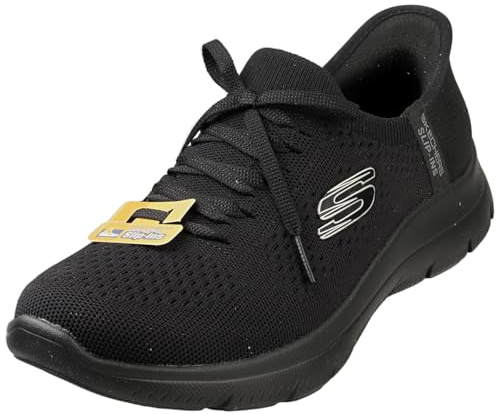 Skechers dam Summits New Daily Sneakers, Black Knit/Gunmetal Trim, 39.5 EU