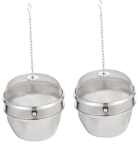 DECHOUS Multi-Function Stainless Steel Tea Strainer Ball and Jewelry Clean Basket Set 2pcs 304 Material Suitable for Infusing Seasonings and Cleaning Small Parts in Kitchen and Steam Cleaners